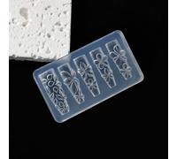 Colección de moldes de joyería de lujo para uñas, 13 diseños, silicona transparente para decoraciones elegantes de uñas, moldes para esculpir