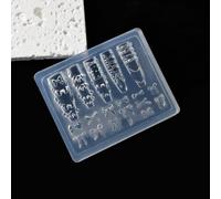 Colección de moldes de joyería de lujo para uñas, 13 diseños, silicona transparente para decoraciones elegantes de uñas, moldes para esculpir