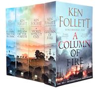 Colección de novelas de Kingsbridge, 4 libros de Ken Follett (La tarde y la mañana, Los pilares de la tierra, Un mundo sin fin, Una columna de fuego)