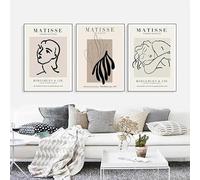 Colección de obras de arte del famoso pintor Henri Matisse, carteles e impresiones en lienzo para la decoración del hogar (70 x 100 cm, 3 piezas sin marco).
