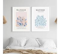Colección de obras de arte del famoso pintor Henri Matisse, carteles e impresiones en lienzo para la decoración del hogar (40 x 60 cm, 2 piezas sin marco).