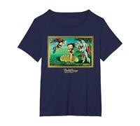 Colección de Obras maestras de Betty Boop Camiseta, Mujer Tallas Grandes, Azul Marino, 5XL Grande