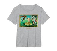 Colección de Obras maestras de Betty Boop Camiseta, Mujer Tallas Grandes, Gris Jaspeado, 5XL Grande