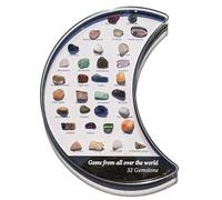 Colección De Piedras Preciosas - 32 Piezas Para | Muestras De Rocas Para Estudio e Geología Y Ciencias Da La Tierra | Kit Educativo Rocas Y Minerales Con Cuarzo Fresa, Prehnita, Obsidiana