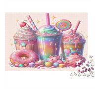 Colección de postres Rainbow Puzzle 1000 Piezas para Parejas Regalo para Adultos Piezas Precisas Impresión HD Papel Grueso 38x26cm/1000pcs
