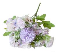 Colección de ramo de seda de rosas de peonía de hortensias para decoración de ceremonia de boda, configuración de estudio de fotografía y estilo minimalista para el hogar (L)