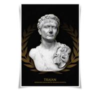 Colección de retratos de busto del emperador romano - Imperador de la antigua Roma A3, póster de tela, arte de pared para decoración del hogar (13 Trajano)