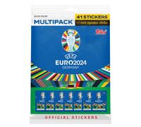 Colección de Stickers Euro 2024 de Topps - Multipack con 41 Stickers y 1 Sticker de Serie de Firma Dorada.