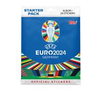 Colección de Stickers Euro 2024 de Topps - Pack Inicial con 24 Stickers y Álbum de 88 Páginas.