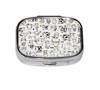 Colección de vacas, Pastillero cuadrado para bolsillo o monedero, pequeño contenedor de pastillas, organizador de pastillas de viaje