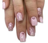 Colección del Día de San Valentín, 24 piezas de uñas postizas con corazón brillante, accesorios falsos, diseñados para un aspecto romántico, consejos del día de San Valentín