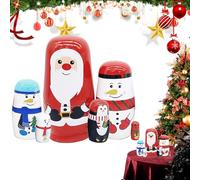 Colección genérica de s de Navidad - Conjunto de matrioshka apilables de Madera Hechos a Mano, Decoraciones Festivas de Estilo artístico Popular Ruso Tradicional | Juguetes EMP