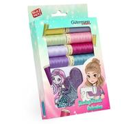 Colección Gütermann Sewing Friends - Set de hilo de coser para niños con aplicaciones termoadhesivas - 8 bobinas de 100 m