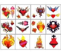 Colección Heart Valentines Love (tatuaje temporal de fuego de corazón ardiente)