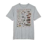 Colección Insectos Especies Bichos Gráfico Entomología Camiseta, Hombre Tallas Grandes, Gris Jaspeado, 3X Alto