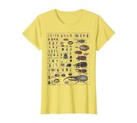 Colección Insectos Especies Bichos Gráfico Entomología Camiseta, Mujer, Limón, XXL