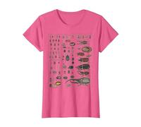 Colección Insectos Especies Bichos Gráfico Entomología Camiseta, Mujer, Rosa Jaspeado, XXL