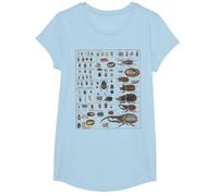 Colección Insectos Especies Bichos Gráfico Entomología Camiseta, Niñas, Azul Bebé, L