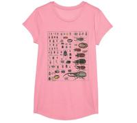 Colección Insectos Especies Bichos Gráfico Entomología Camiseta, Niñas, Rosado, L