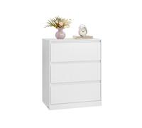 Colección KAILYN - 40 x 60 x 75 cm Cómoda de 3 Cajones para Dormitorio Blanco Nieve