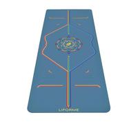 Colección Liforme de Esterillas de Yoga Estampadas - Sistema de Alineación Patentado, Ecológica, Biodegradable, Resistente al Sudor, Ancho y Grueso para Mayor Comodidad - Azul Cielo arco Iris