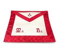 Colección Masónica ASSR - Delantal de Maestros Masones del Rito Escocés MB con Cuadrado y Compás, Taille unique