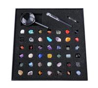 Colección Rock Para Niños - Kit De Piedras Preciosas Y Cristales De 26,5 X 25,5 X 3,8 Cm Con Guía De Aprendizaje | Incluye Gemas Naturales, Cristales Y Colección De Piedras Preciosas Minerales, Cienci