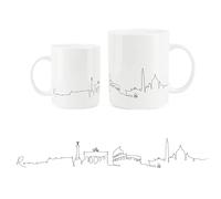 Colección Rome City Skyline - Taza de porcelana fina de hueso blanco, regalo para amantes de los viajes