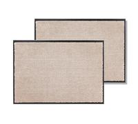 Colección Schöner Wohnen Felpudo interior - Juego de 2 alfombrillas antideslizantes 67 x 100 cm Beige - Felpudo robusto para puerta principal - Alfombrilla para puerta lavable a 30°C