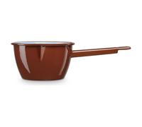 Colección T-Ja de Acero con doble esmaltado | Cazo con pico Ø 12 x 8 cm (0,7 L) | Apta para Inducción, Horno y Fuego Directo | Para Guisos, Pan de Masa Madre y Cocción Lenta sin PFOA | Color Teja