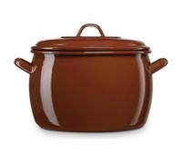 Colección T-Ja de Acero con doble esmaltado | Olla abombada Ø 32 x 21 cm (16 L) | Apta para Inducción, Horno y Fuego Directo | Para Guisos, Pan de Masa Madre y Cocción Lenta sin PFOA | Color Teja