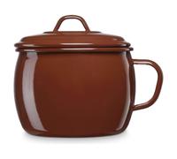 Colección T-Ja de Acero con doble esmaltado | Puchero Ø 16 x 12,7 cm (3 L) | Apta para Inducción, Horno y Fuego Directo | Para Guisos, Pan de Masa Madre y Cocción Lenta sin PFOA | Color Teja