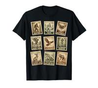 Colección Vintage Cryptid Stamp Bigfoot Yeti Mothman Camiseta