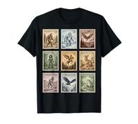 Colección Vintage Cryptid Stamp Bigfoot Yeti Mothman Camiseta