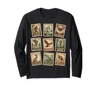 Colección Vintage Cryptid Stamp Bigfoot Yeti Mothman Manga Larga