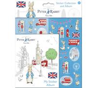 Colección y álbum de calcomanías de Peter Rabbit con escenas de Londres, Producto Oficial con Licencia, Reutilizable en Superficies no porosas, a Partir de 3 años, Unisex, Regalos, Bolsa de Fiesta
