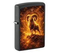 Colección Zodiacal Zippo Mechero Idea Regalo Negro Dorado Unisexo Aries
