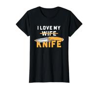 Coleccionista de Cuchillos Humor I Love My Knife Not Wife Joke Camiseta gráfica económica, Mujer, Negro, M