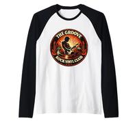 Coleccionista de Discos de música Vintage de Fun Groove Rock Vinyl Club Camiseta Manga Raglan