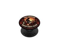 Coleccionista de Discos de música Vintage de Fun Groove Rock Vinyl Club PopSockets PopGrip Adhesivo