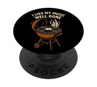 Coleccionista de Discos de Vinilo música Retro Barbacoa Parrilla Humor música Juego de Palabras PopSockets PopGrip Adhesivo
