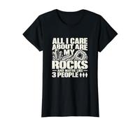 Coleccionista de Rocas de geología angustiada Todo lo Que me Importa Son mis Camiseta gráfica económica, Mujer, Negro, M
