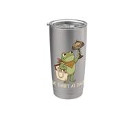 Coleccionista vintage de We Thrift At Dawn Funny Frog Thrifting Vaso térmico de acero inoxidable de doble pared