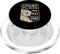 Colecciono Lugares Que ya no existen Mapa de brújula Vintage PopSockets PopGrip para MagSafe