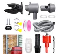 Colector de agua de lluvia, 70 - 100 mm, colector de lluvia, juego de conectores con manguera de 1 m, juego de conectores para barriles de lluvia, juego de conexión para tanques de agua