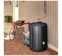 Colector de agua de lluvia plegable, sistema de barril de lluvia portátil con parte superior de malla y grifo, bajante plegable con soporte, almacenamiento de agua de jardín (capacidad de 750 litros)