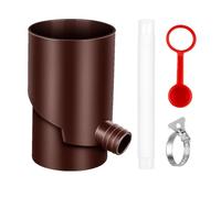 Colector de Agua Pluvial con Tubo Telescópico, Filtro de 100mm para Bajantes, Sistema de Recogida para Canalones, Kit de Riego para Jardín