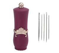 Colector de agujas retráctil con forma de lápiz labial, cojín de alfiletero para coser material plástico (Violet)