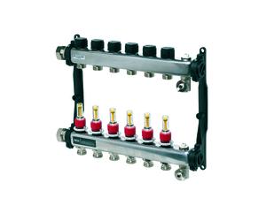 Colector de circuito de calefacción TECEfloor de acero inoxidable, con indicador de caudal, 77310012, Versión: 12 circuitos de calefacción
