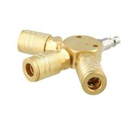 Colector de latón NPT de 3 vías de 1/4 pulgadas con tres acopladores rápidos de 1/4 pulgadas diseñados para compatibilidad de conectores M D e I/M